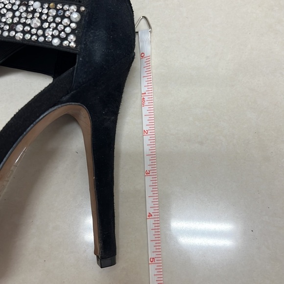 Aldo Rhinestones Black and Gold Strappy Open Toe Women's Heels | Size 6 - Picture 7 of 9